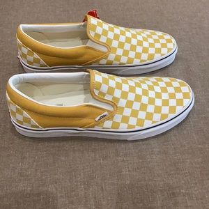 New Vans Classic Slip On Checkerboard Ochre